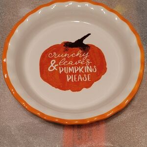 Pumpkin Pie Ceramic Baking Dish 11" x 2". Like New.